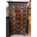 An early 20th century mahogany tallboy, set with s