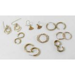 A collection of eight pairs of earrings, 8.7g gros