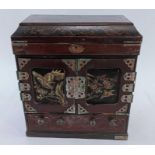 A 20th century Japanese lacquer table top cabinet,