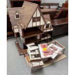 A 20th century scratch built dolls house, 104cm hi