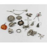 A collection of silver and silver coloured jewelle