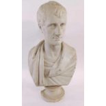 An early 20th century plaster bust of a classical