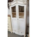 White painted decorative French style armoire cupb