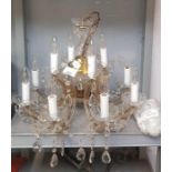 Vintage style glass & metal chandelier light fitti