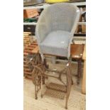 Singer metal treadle base, Lloyd Loom style chair