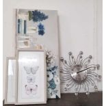 Picture frames, canvas's along with a modern wall