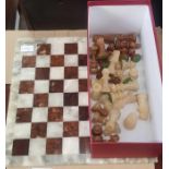 Marble chess set with marble chess board