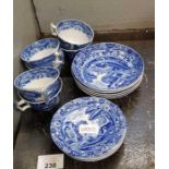Collection of blue and white Copeland Spode