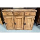 Rustic pine 3 door 3 drawer chest