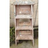 2 pine painters' wooden step ladders