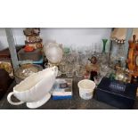 Vintage tins, babycham glasses and other glass etc