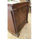 Victorian mahogany 2 short and 3 long chest of dra