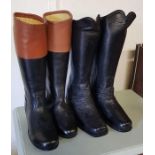 2 pairs of leather boots