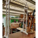 Victorian bamboo stick stand, painted towel rail