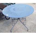 Metal bistro garden table