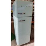 SMEG light turquoise blue fridge freezer