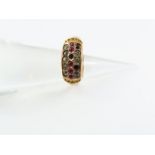 A 9 carat gold paste set ring, finger size P, 1.5 g