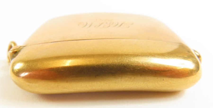 A 9 carat gold vesta case, Chester 1912, monogramm - Image 5 of 9