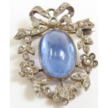 An Edwardian sapphire and diamond brooch, the cabo