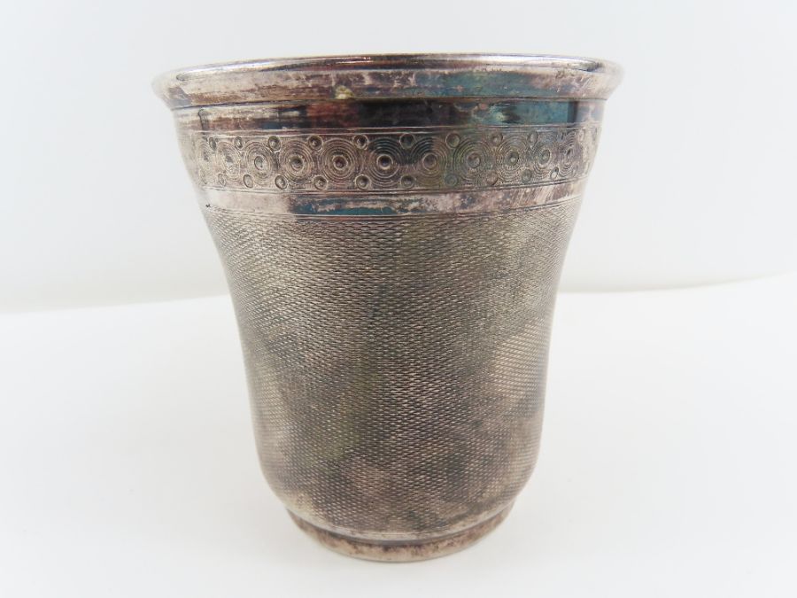 A French 19th century beaker, with engine turned d - Image 2 of 5