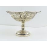 A silver pedestal bon bon dish, Birmingham 1918, t