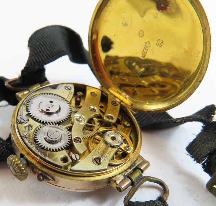 A 9 carat gold trench style wrist watch - Image 3 of 7