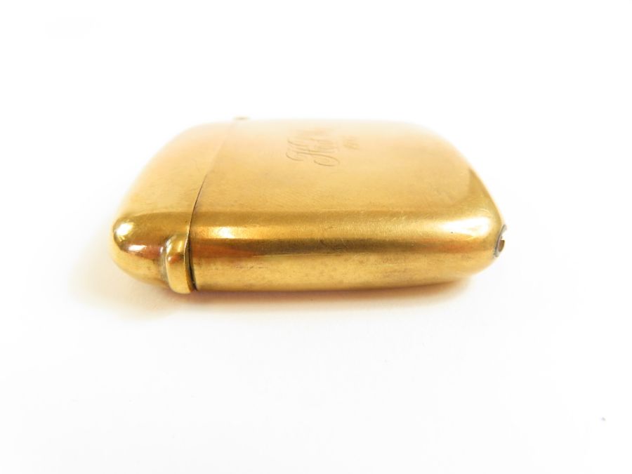 A 9 carat gold vesta case, Chester 1912, monogramm - Image 4 of 9