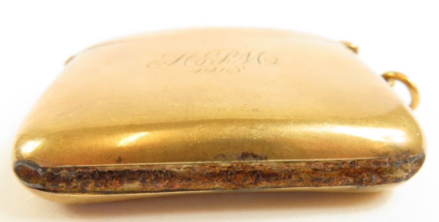 A 9 carat gold vesta case, Chester 1912, monogramm - Image 3 of 9