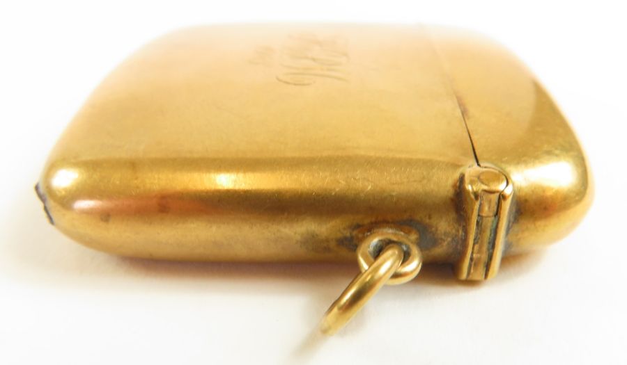 A 9 carat gold vesta case, Chester 1912, monogramm - Image 6 of 9
