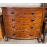 A Victorian bow front mahogany chest of drawers, 1