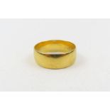A 22ct gold wedding band, 6mm wide, finger size O