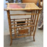 A Victorian bamboo side table, with a magazine rac