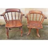 Two early 20th century smokers chairs