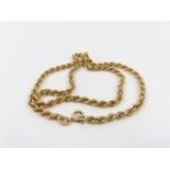 A 9ct gold twisted rope chain, 41cm long, 7.16g gr