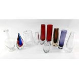 A collection of mid century glass including a Mura