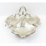A WMF Art Nouveau silver plated three section serv