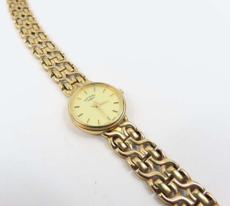 Rotary - a ladies 9ct gold wristwatch, the round l - Image 3 of 7