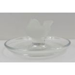 A Lalique glass ashtray, signed to the base