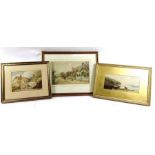 A collection of three Victorian watercolours, two