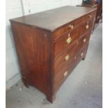 A 19th century mahogany chest of drawers, set with
