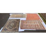 Four decorative rugs/carpets, various sizes and pa