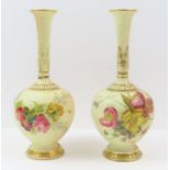 A pair of 20th century Royal Worcester blush ivory