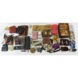 A Mahjong set, vintage compacts, watches, a book s