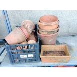 Selection of terracotta plant pots
