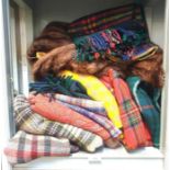 Collection of vintage rugs, throws & coats