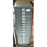 Vintage Bisley multi drawer filing cabinet