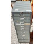 Vintage Bisley multi drawer filing cabinet