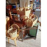 Furniture to include a Lloyd Loom style basket, an