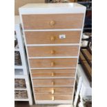 Painted and stripped pine tall boy/chest of 8 shor