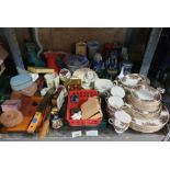 Mid century glazed ceramic cat, trinket boxes, cer